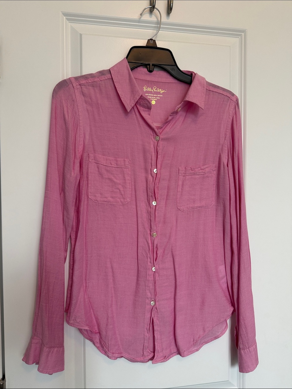 Lilly Pulitzer Rose Pink Button-Down Long Sleeve Shirt